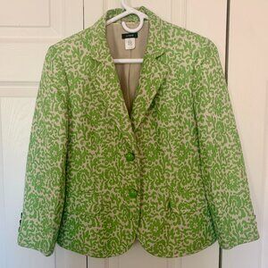 J.Crew Lime Green Paisley Floral Blazer, Size 8
